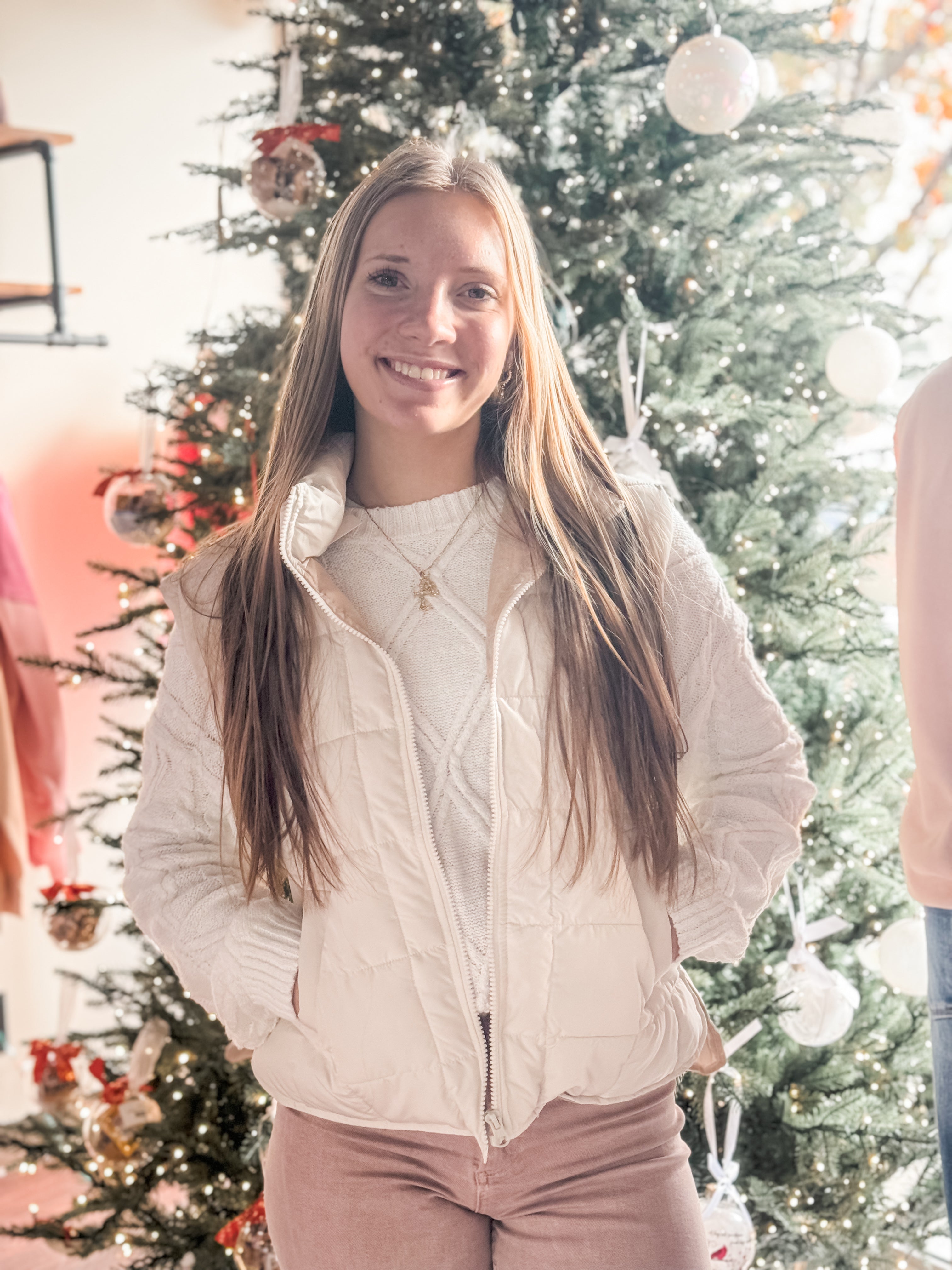 The Sami Ecru Padded Vest